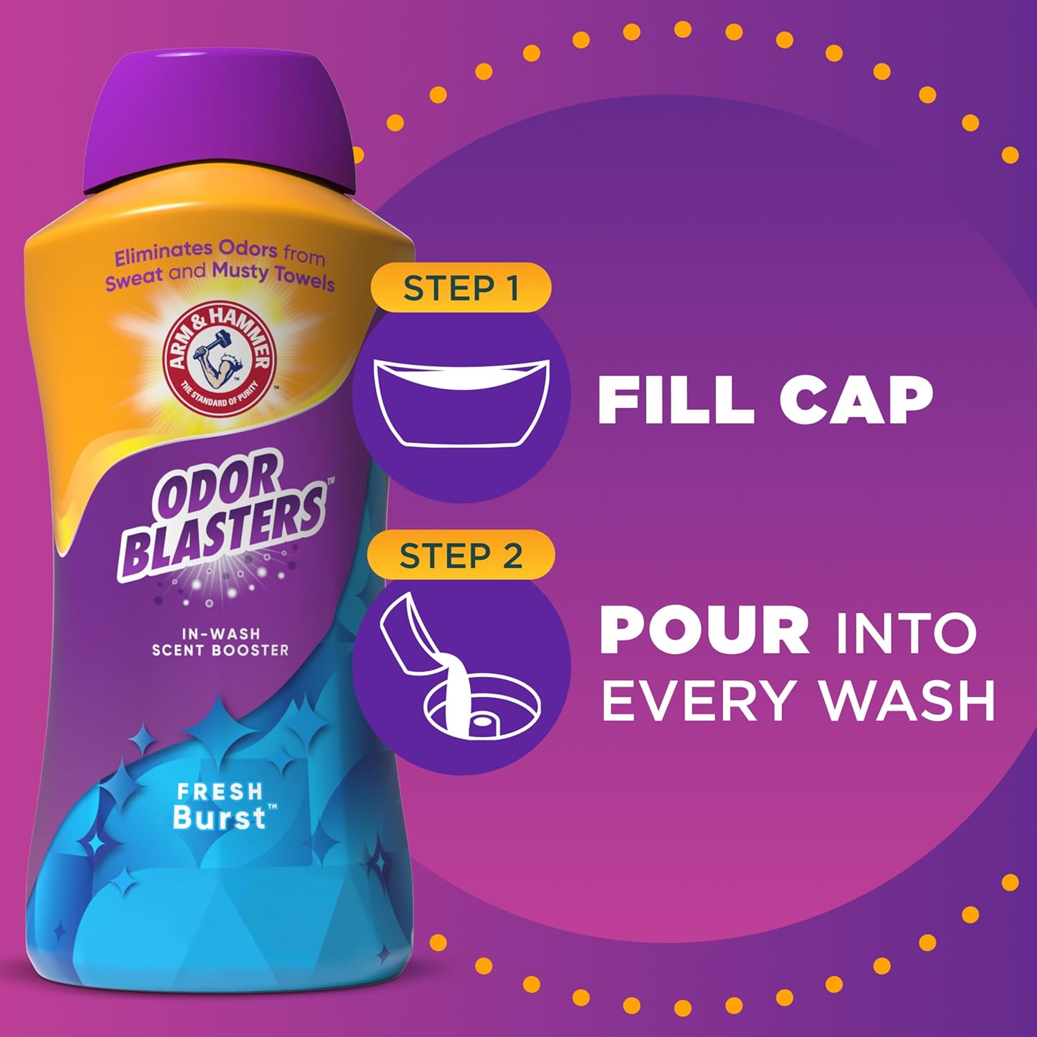 ARM & HAMMER Odor Blasters In-Wash Scent Booster, Laundry Scent Booster Fresh Burst Scent, 45 Oz - Image 10