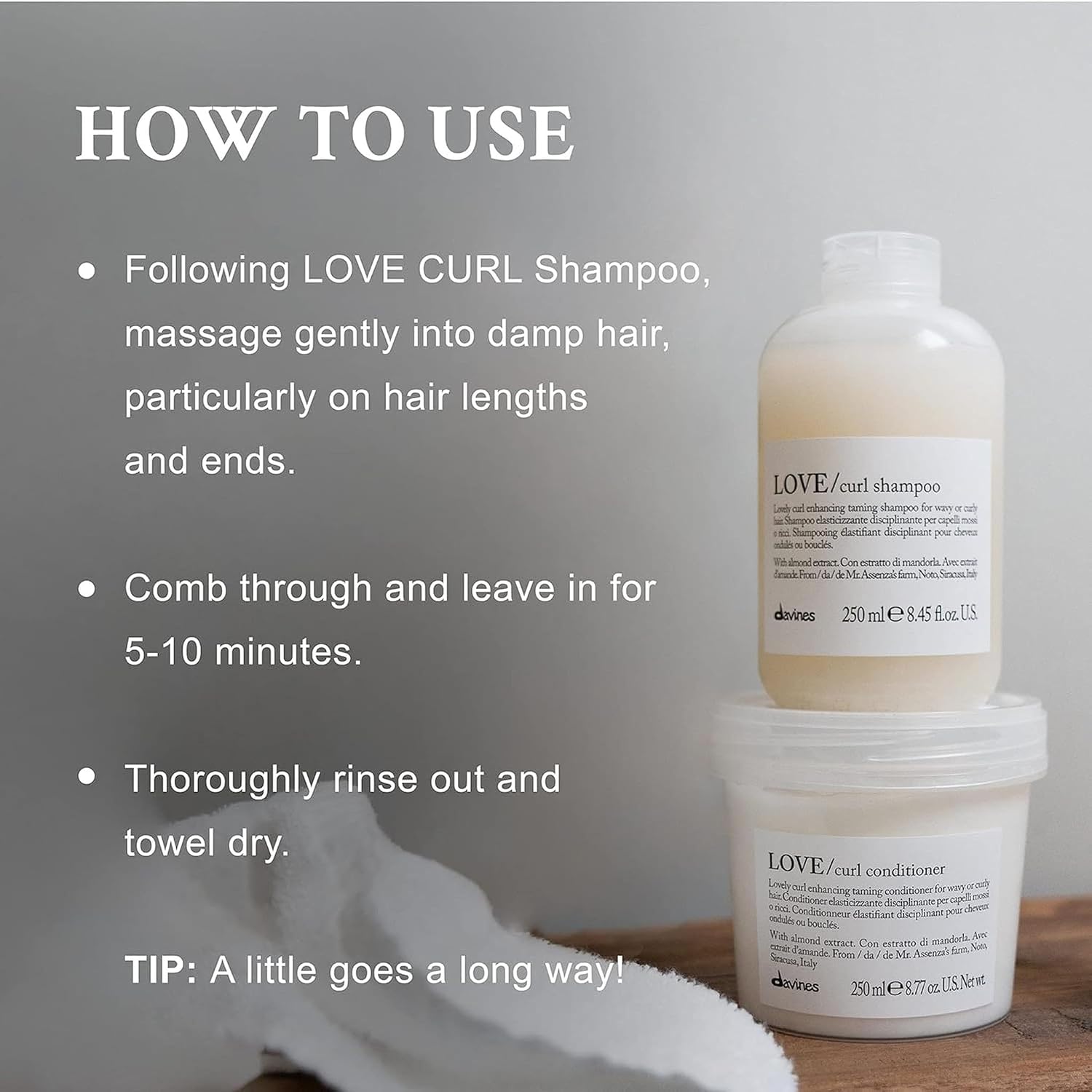 Davines LOVE/Curl Conditioner, Elasticizing & Taming Formula for Wavy or Curly Hair - Protein-Rich Treatment Enhances Volume, Softness & Control - Weightless Hydration for Defined Curls - Image 3