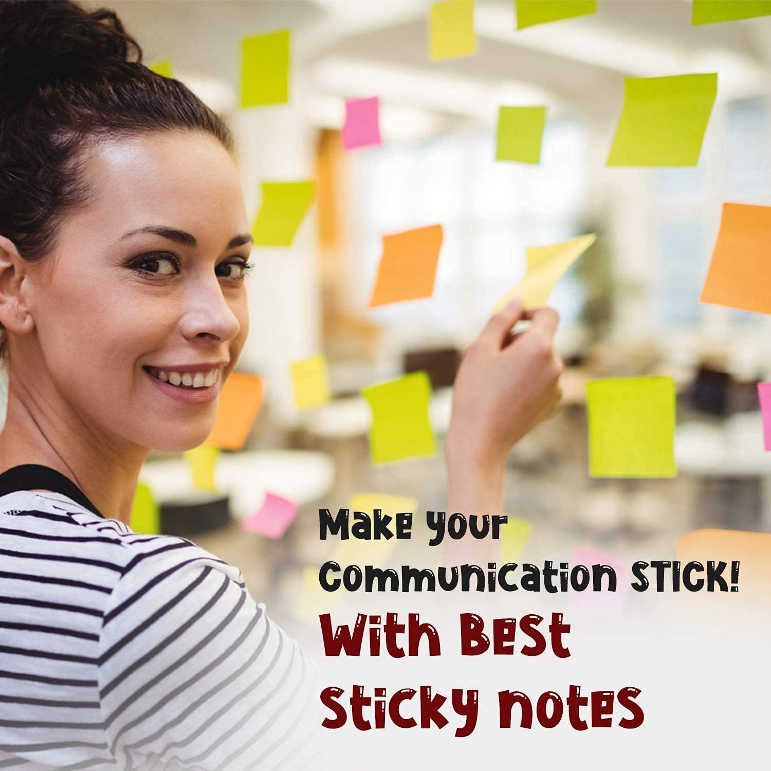 (24 Pads) Sticky Notes 3x3 in 100 Sheets/Pad, Self-Sticky Note Pads, 6 Bright Colors Super Sticky Pads - Easy to Post for School, Office Supplies, Desk Accessories - Image 7