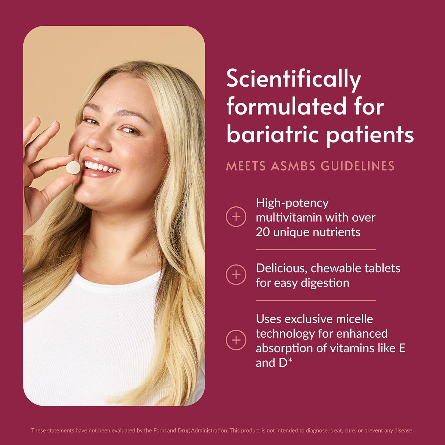 Bariatric Advantage Chewable Advanced Multi EA - High Potency Daily Multivitamin with Iron for Bariatric Surgery Patients - Mixed Fruit Flavor - 60 Count - Image 3