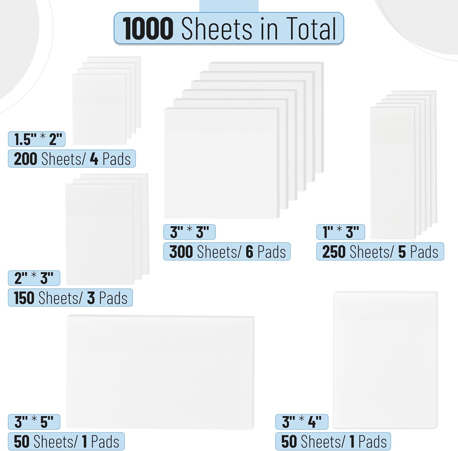 Mr. Pen- Transparent Sticky Notes Set, 1000 Sheets, 6 Sizes, Waterproof Transparent Sticky Note Pads for Bible Study, Annotating Books, Office, School, Planning, Journaling & Organization - Image 3