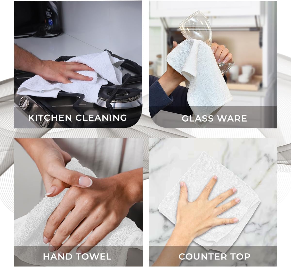 Avalon Towels Wash Cloths for Showering 24 Pack Face Towels 100% Cotton Black Washcloths 12x12 Wash Rags, Facial Towel, Fingertip Towel,Bath Rags - Image 7