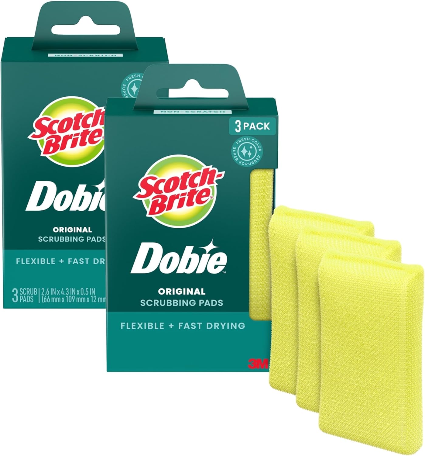 3M Scotch-Brite Dobie, 1 Pad each (Value Pack of 6) - Image 2