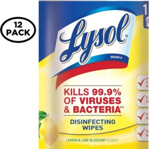 Lysol Disinfecting Wipes, Lemon and Lime Blossom, 80 Count (Pack of 12)