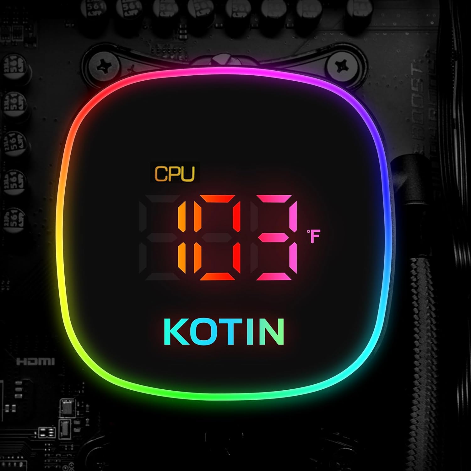 KOTIN G60B Prebuilt Gaming PC, GeForce RTX 5070 12GB GDDR7, AMD Ryzen 7 9700X, 32GB DDR5 6000MHz, 1TB PCIe 4.0 SSD, 360mm Liquid Cooler, 11.3 Inch Smart Display, WiFi 7, ARGB Tower for 4K Gaming - Image 5