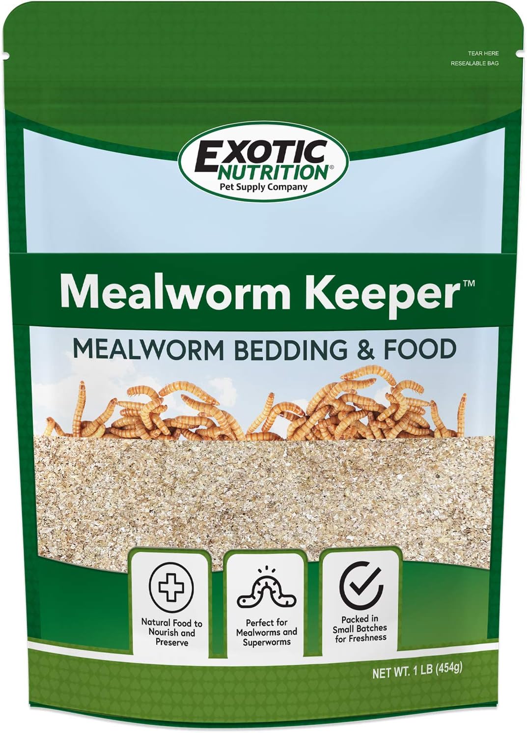 Exotic Nutrition Mealworm Keeper - Healthy Bedding & Feed for Breeding Live Feeder Mealworms… (1 lb) - Image 2