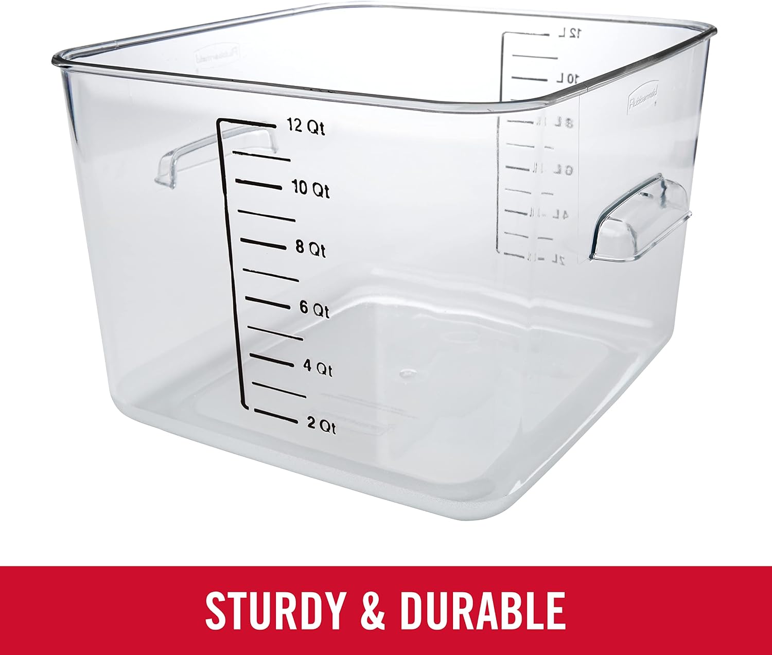 Rubbermaid Commercial Products Space Saving Square Food Storage Container 12 Quart Clear for Kitchen/Sous Vide/Meal Prep - Image 6