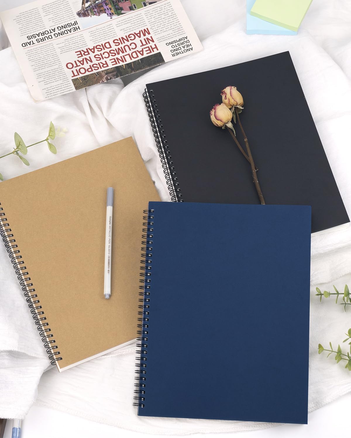 Dynta 3Packs Large Spiral Notebooks 8.5 "x 11" Lined College Ruled Journals for Work, School, Good for Students and Office, 160 Pages/80 Sheets with 100 GSM Lined Paper(3 Colors) - Image 6