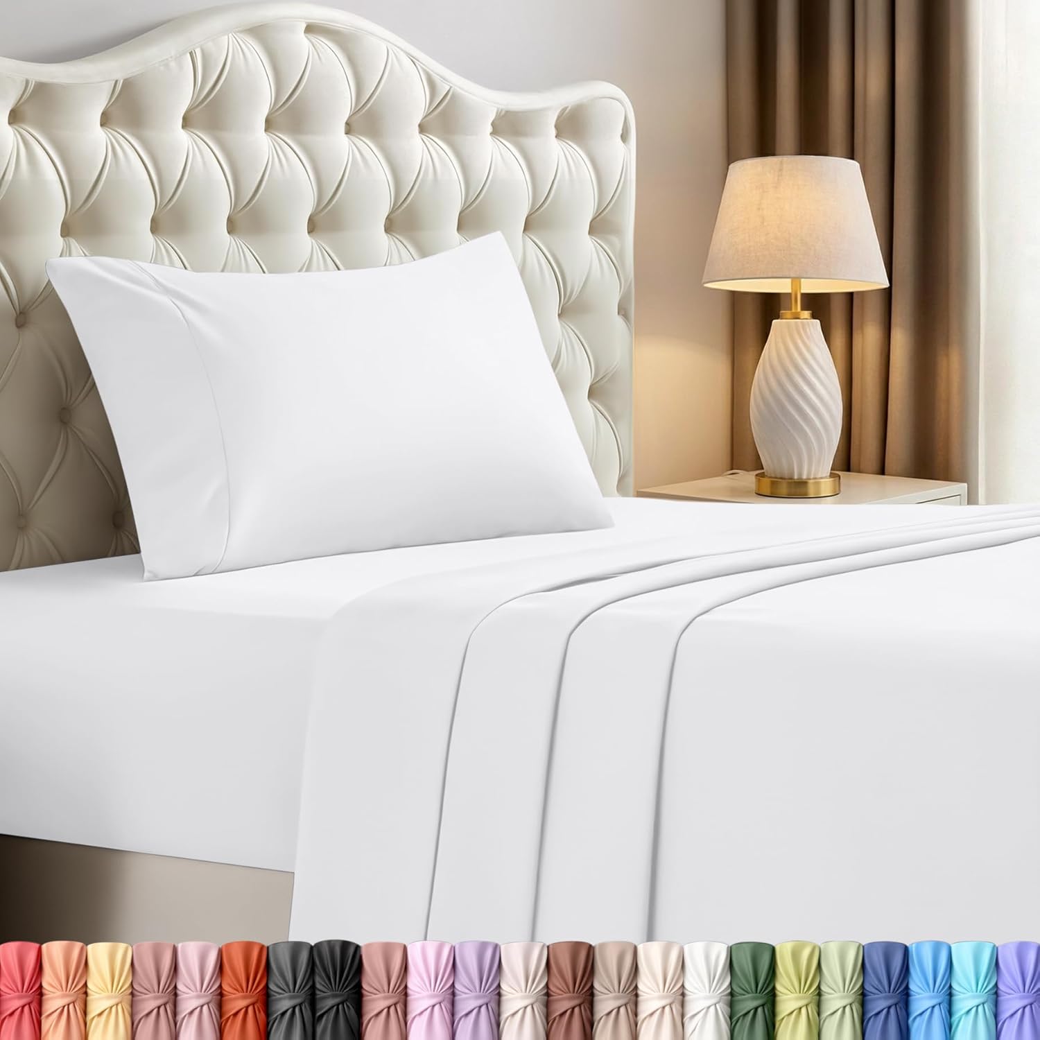 Utopia Bedding Twin XL Sheet Set – Dorm Room Essentials for Students, 3 Piece Soft & Breathable Microfiber College Bedding, 1 Fitted Sheet, 1 Flat Sheet & 1 Pillowcase – Oeko Tex (White) - Image 2