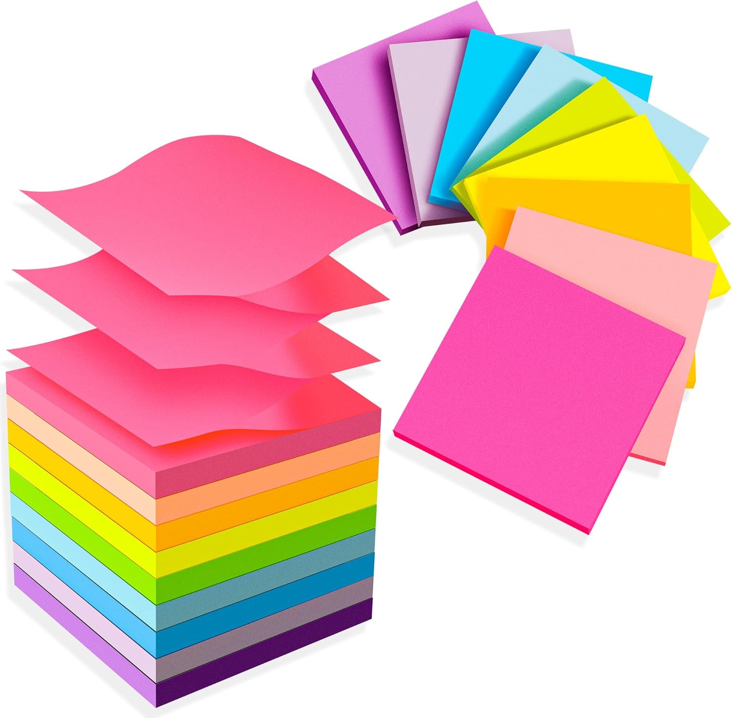 (18 Pads) Pop Up Sticky Notes 3×3 Refills, Strong Adhesive Memo Pad Bulk with 9 Bright Colors, Suitable for Home, Office, School, Clean Removal (18 Pads) Pop Up Sticky Notes 3×3 Refills, Strong Adhesive Memo Pad Bulk with 9 Bright Colors, Suitable for Home, Office, School, Clean Removal