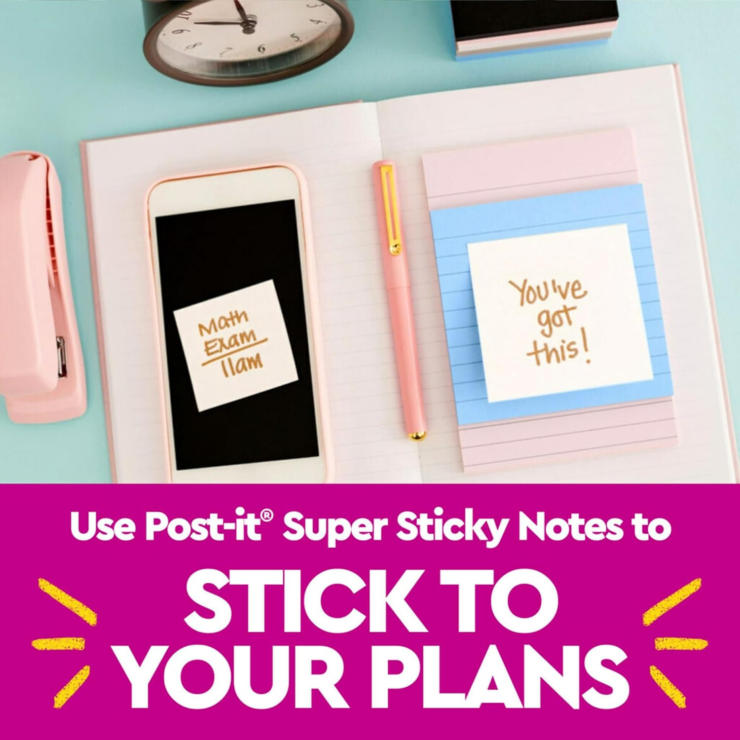 Post-it Super Sticky Notes, 3 Lined Sticky Notes Pads, 4 x 6 in., School Supplies and Office Supplies, 2X the Sticking Power, Simply Serene Collection - Image 8