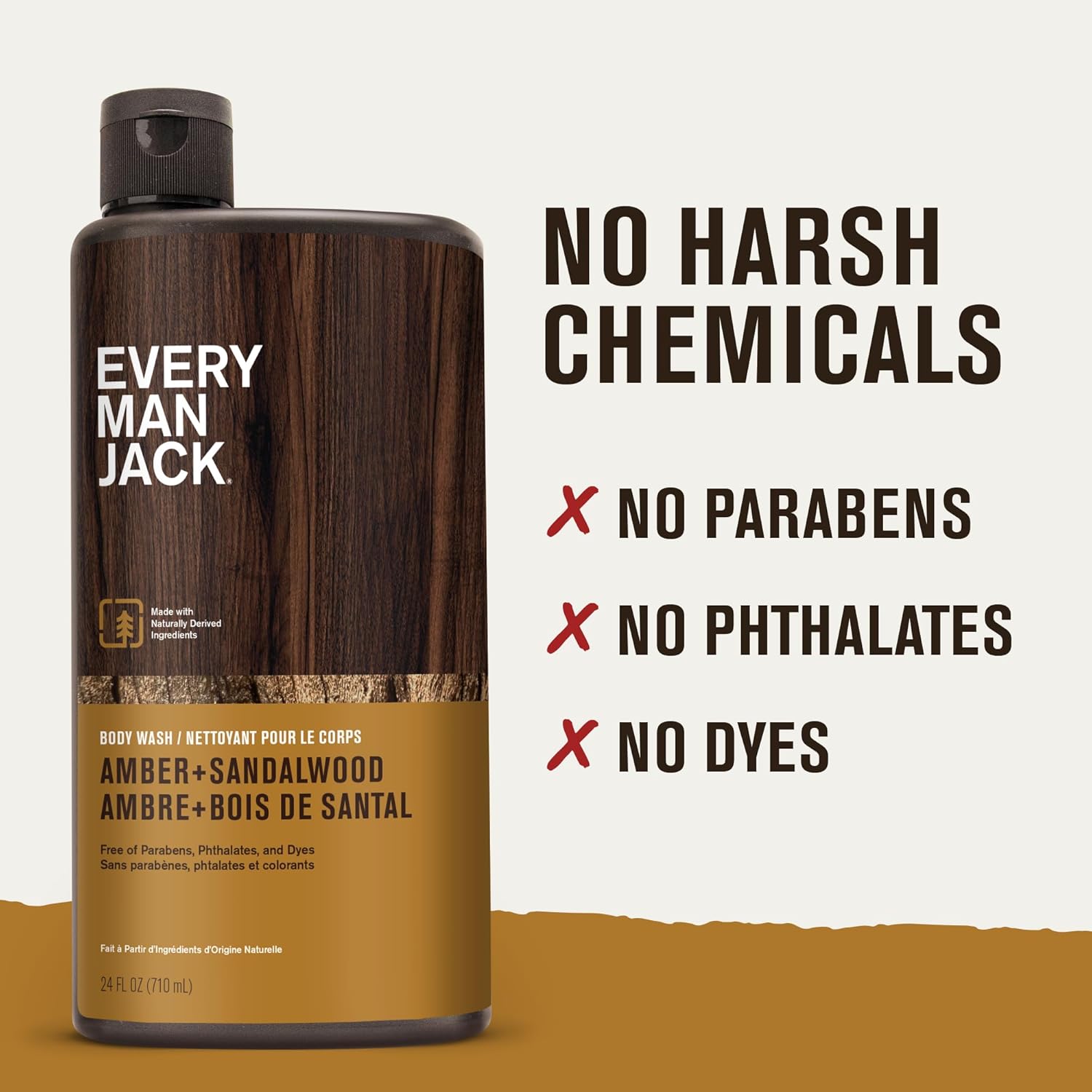 Every Man Jack Amber+Sandalwood Hydrating Mens Body Wash for All Skin Types-Cleanse, Nourish, and Hydrate Skin with Naturally Derived Ingredients-Paraben Free, Phthalate Free, Dye Free-24oz(Pack of 2) - Image 7