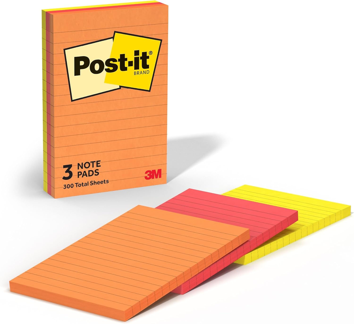 Post-it Notes, 3 Lined Sticky Notes Pads, 4 x 6 in., School Supplies and Office Supplies, Sunburst Collection - Image 2