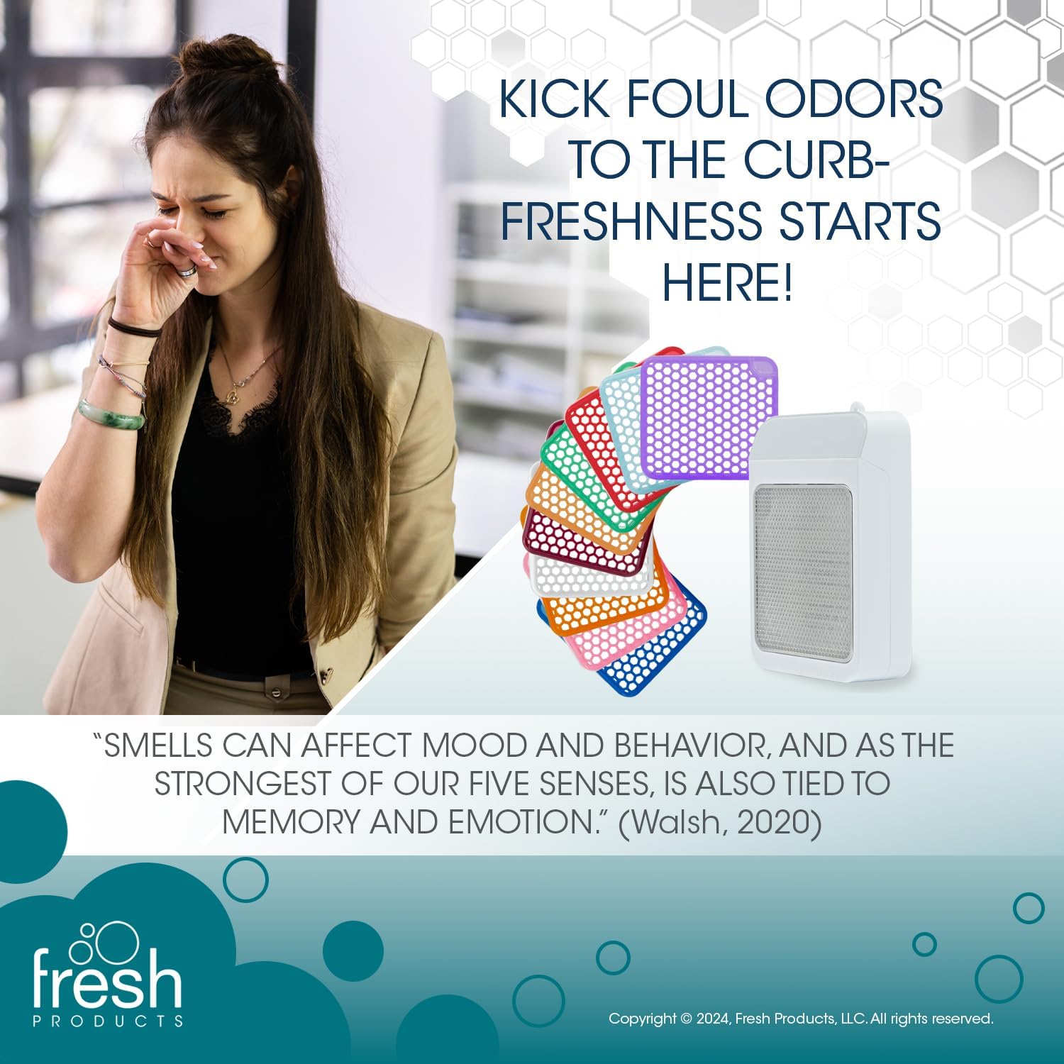 Fresh Products ourfreshe Plug In Air Freshener 30 Day Refills Replace Messy Aerosols with Dry Fragrance For Use in Medium Sized Spaces Cotton Blossom 6 Pack - Image 3