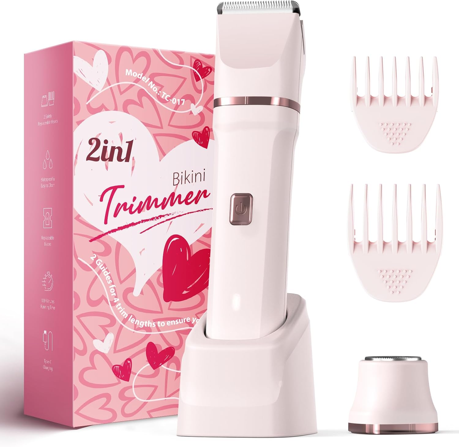 Risina Bikini Trimmer for Women - Painless Electric Razors for Silk Skin,Cordless Body Shaver with Ceramic Blade, Replaceable Lady Razor, IPX7 Waterproof & Easy Cleaning, Birthday Gifts for Women - Image 2
