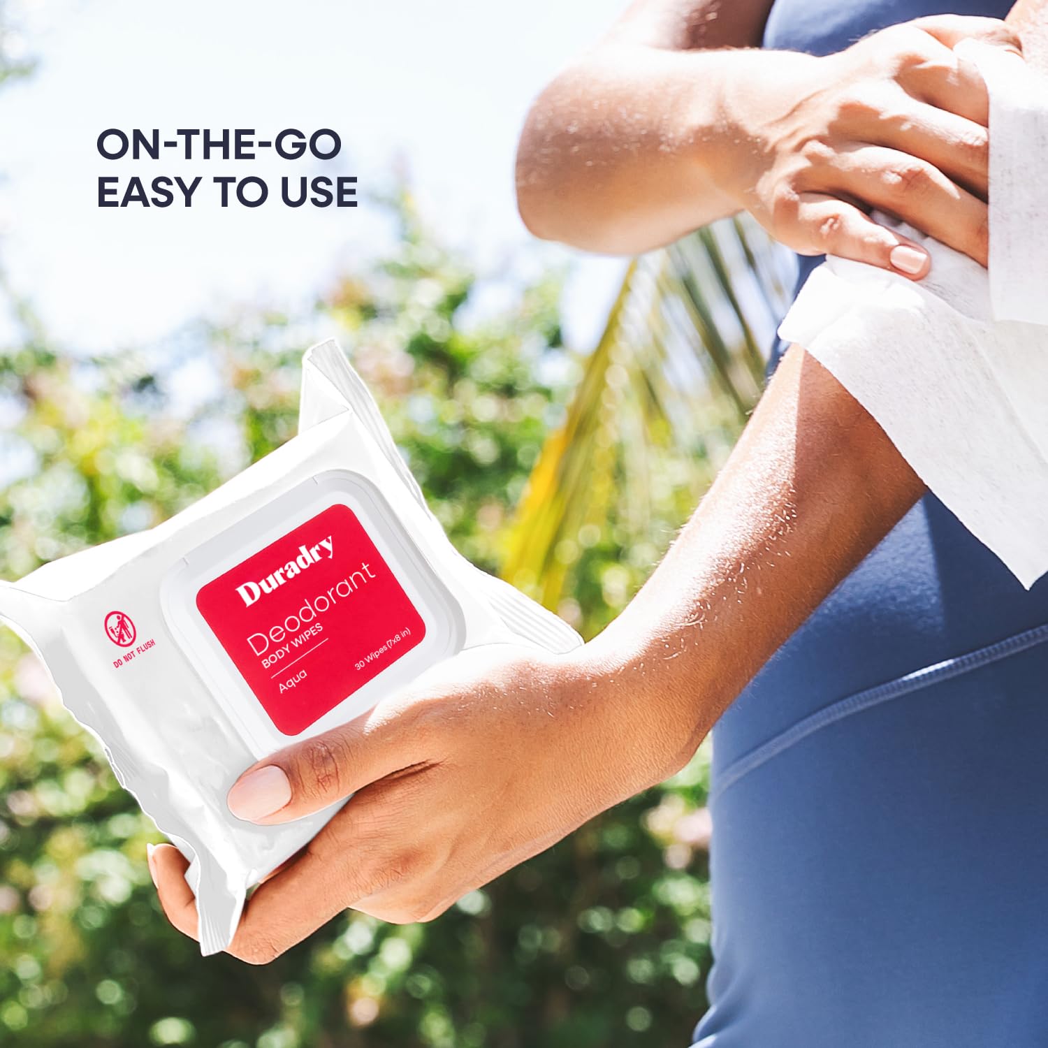 Duradry Deodorant Body Wipes for Men & Women – Body Wipes for Odor Control, Use for On-the-Go Cleansing, Gym Sessions, Travel, or Rinse-Free Shower Alternative – Aqua Scent, Pack of 1 - Image 9