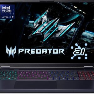 acer Predator Helios Neo 16 AI Gaming Laptop | Intel Core Ultra 9 Processor 275HX | NVIDIA GeForce RTX 5070 Ti | 16″ WQXGA 240Hz G-SYNC | 16GB DDR5 | 1TB Gen 4 SSD | Killer Wi-Fi 6E | PHN16-73-92B8