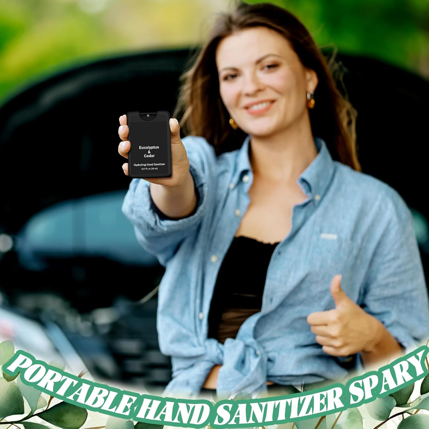 24 Pack Hand Sanitizer Spray Bulk Travel Size Hand Sanitizer Employee Coworker Team Teacher Appreciation Gift Mini Pocket Spray Gifts for Women Student School Outdoor(Black,Eucalyptus Style) - Image 8