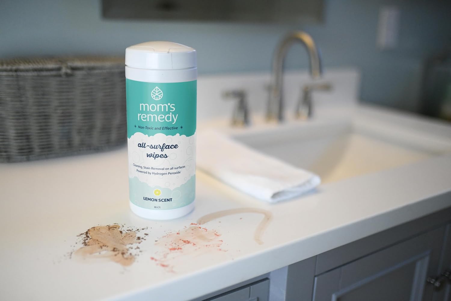 MOMREMEDY Hydrogen Peroxide Cleaning Wipes | All Purpose Cleaner and Stain Remover | Multipurpose for Kitchen, Bathroom, All Surfaces - Image 3