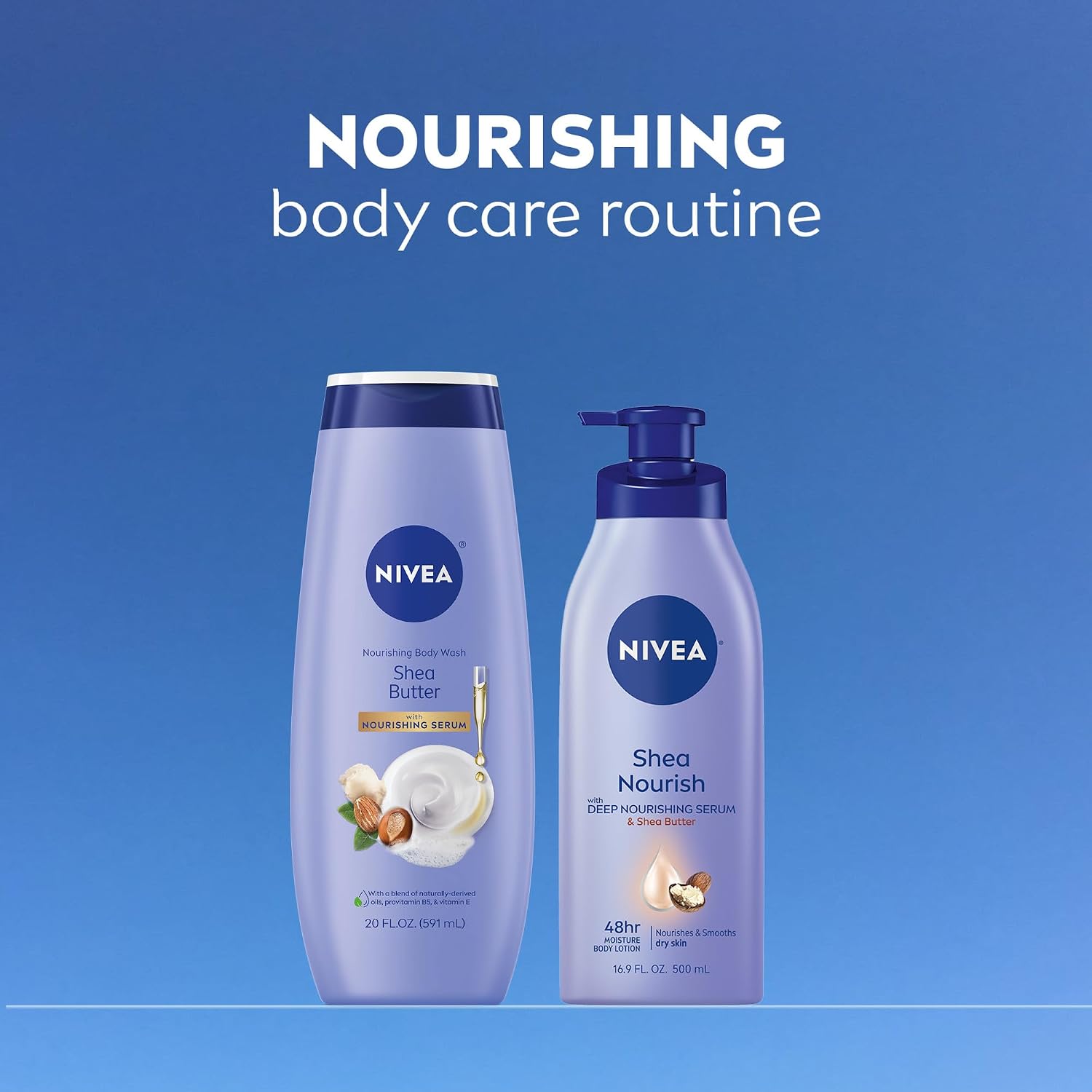 NIVEA Nourishing Shea Butter Body Wash with Nourishing Serum, Moisturizing Body Wash for Women, Enriched Provitamin B5 and Vitamin E, 20 Fl Oz Bottle - Image 13