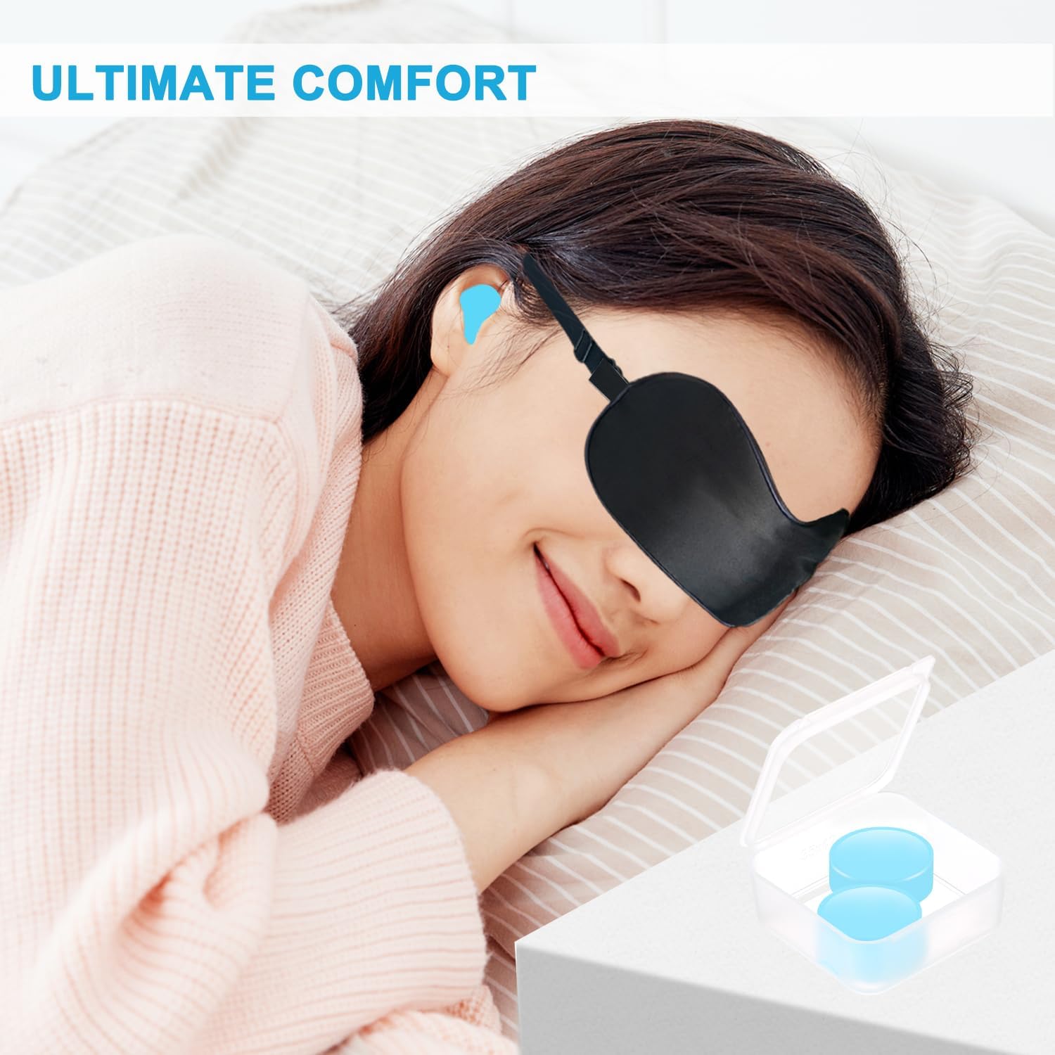 Ear Plugs for Sleeping, 16 Moldable Noise Cancelling Silicone Earplugs for Swimming, Snoring, Sleep and Studying, Blue - Image 3