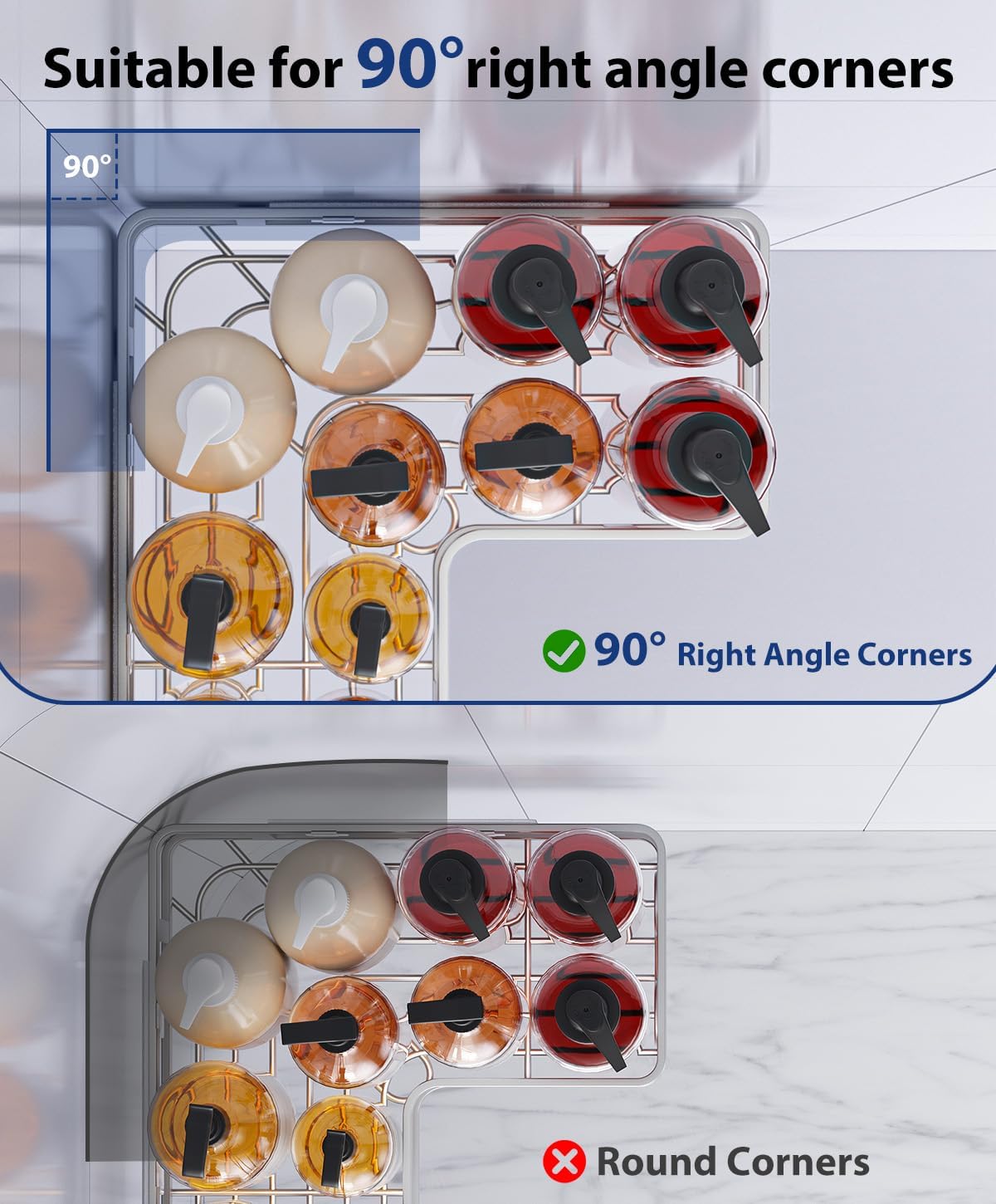 3 Pack Corner Shower Caddy Organizer, Rustproof Corner Shower Shelves, No Drilling Bathroom Corner Shelf with Hooks and Toothpaste Holder - Image 3