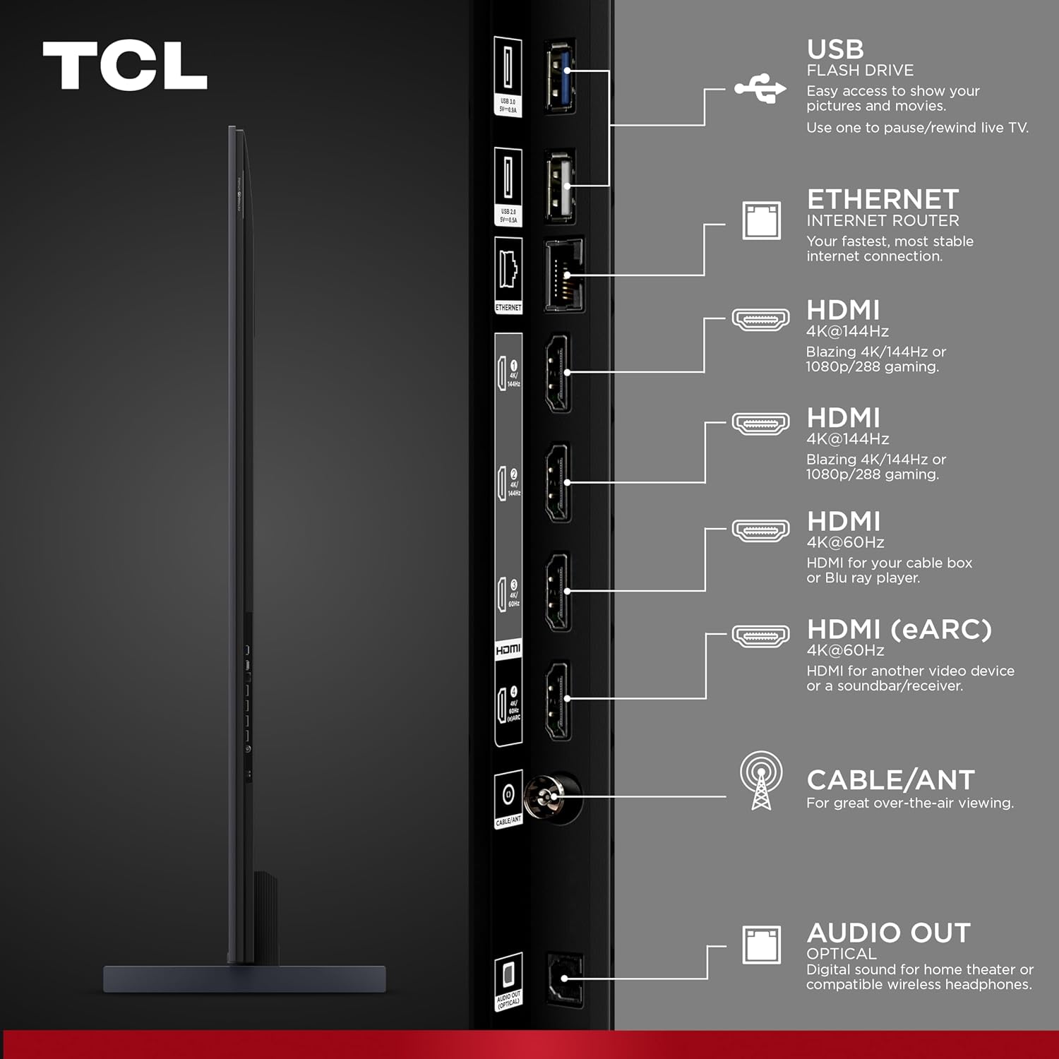 TCL 98 Inch Class QM6K Series | Mini LED QLED 4K HDR | 98QM6K, 2025 Model | 120HZ-144HZ High Brightness Smart Google TV Dolby Atmos Onkyo Audio | Voice Remote Alexa Gaming Streaming Television - Image 21
