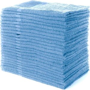 Simpli-Magic Cotton Hand Towels 16″x27″ (12 Pack) – Soft Towels for Bathroom, Kitchen, Salon & Gym (Blue)