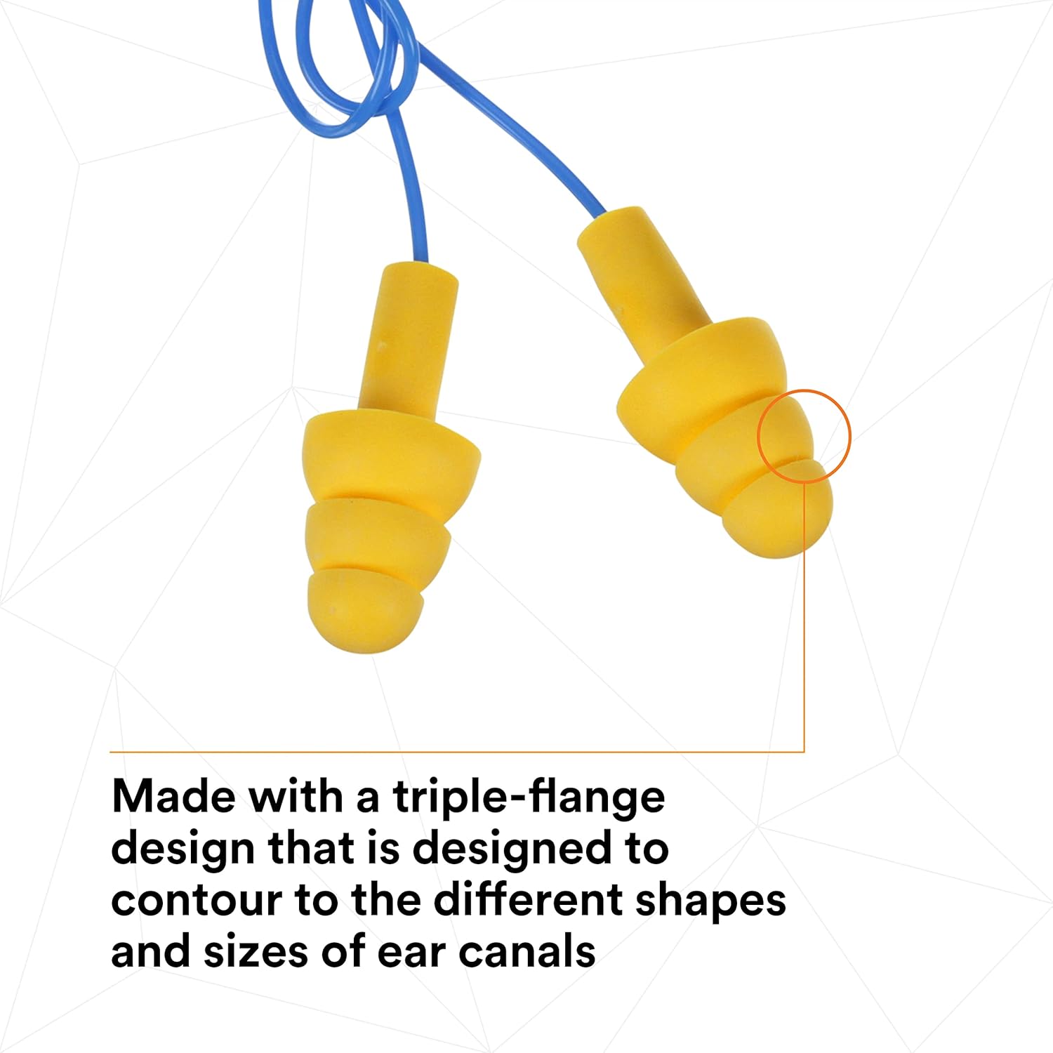 3M E-A-R UltraFit Corded Ear Plugs 340-4004, 100-Pair, Yellow, Poly Bag 3404004 - Image 5
