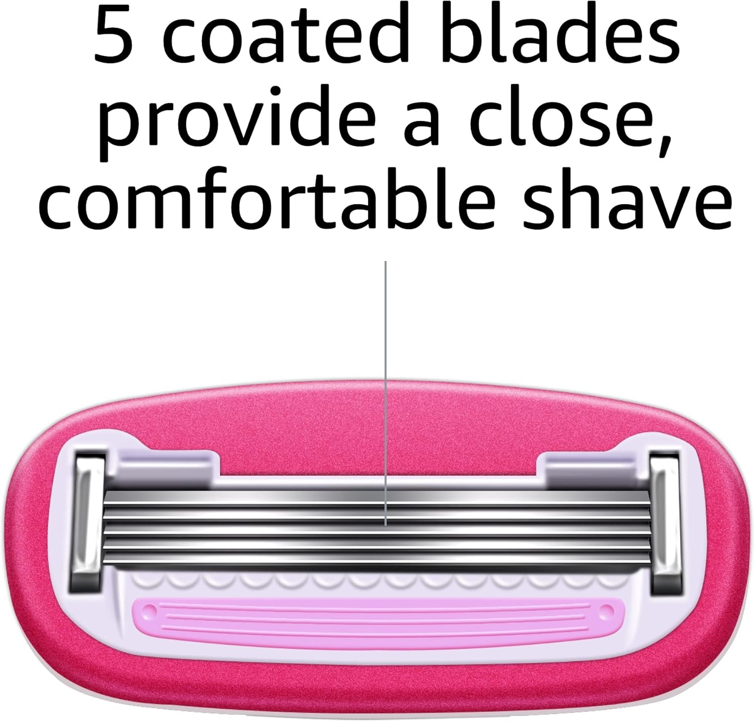 Amazon Basics Women's 5-Blade Razor for Smooth, Close Shave, FITS Amazon Basics Handle and Venus Handles, Ideal for Sensitive Skin, Includes 1 Handle, 12 Cartridges & 1 Shower Holder - Image 7