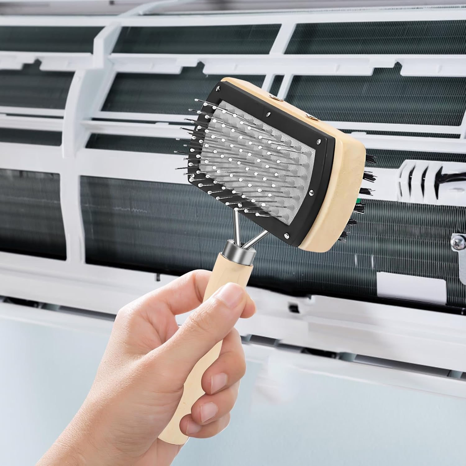 CANIPHA 3Pcs Air Conditioner Condenser Fin Cleaning Brush Refrigerator Coil Cleaning Brush Supplies, Stainless Ac Coil Cleaner, Evaporator Coil Cleaner, Mini Split Cleaning Kit Fridge Cleaner Tool - Image 6