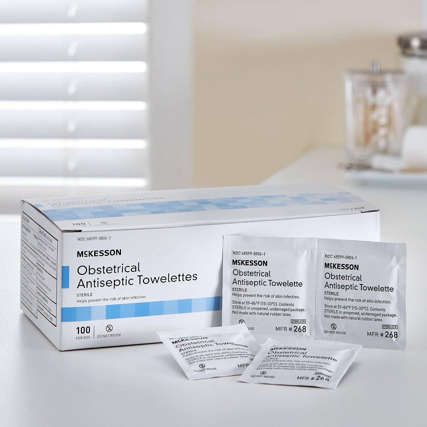 McKesson Obstetrical Antiseptic Towelettes Wipes, Sterile, Individual Packet, Clean Scent, 100 Count, 1 Pack - Image 5