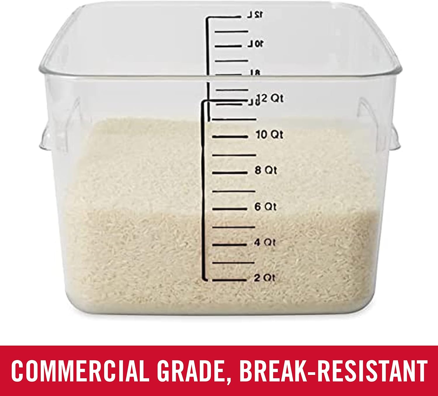 Rubbermaid Commercial Products Space Saving Square Food Storage Container 12 Quart Clear for Kitchen/Sous Vide/Meal Prep - Image 3