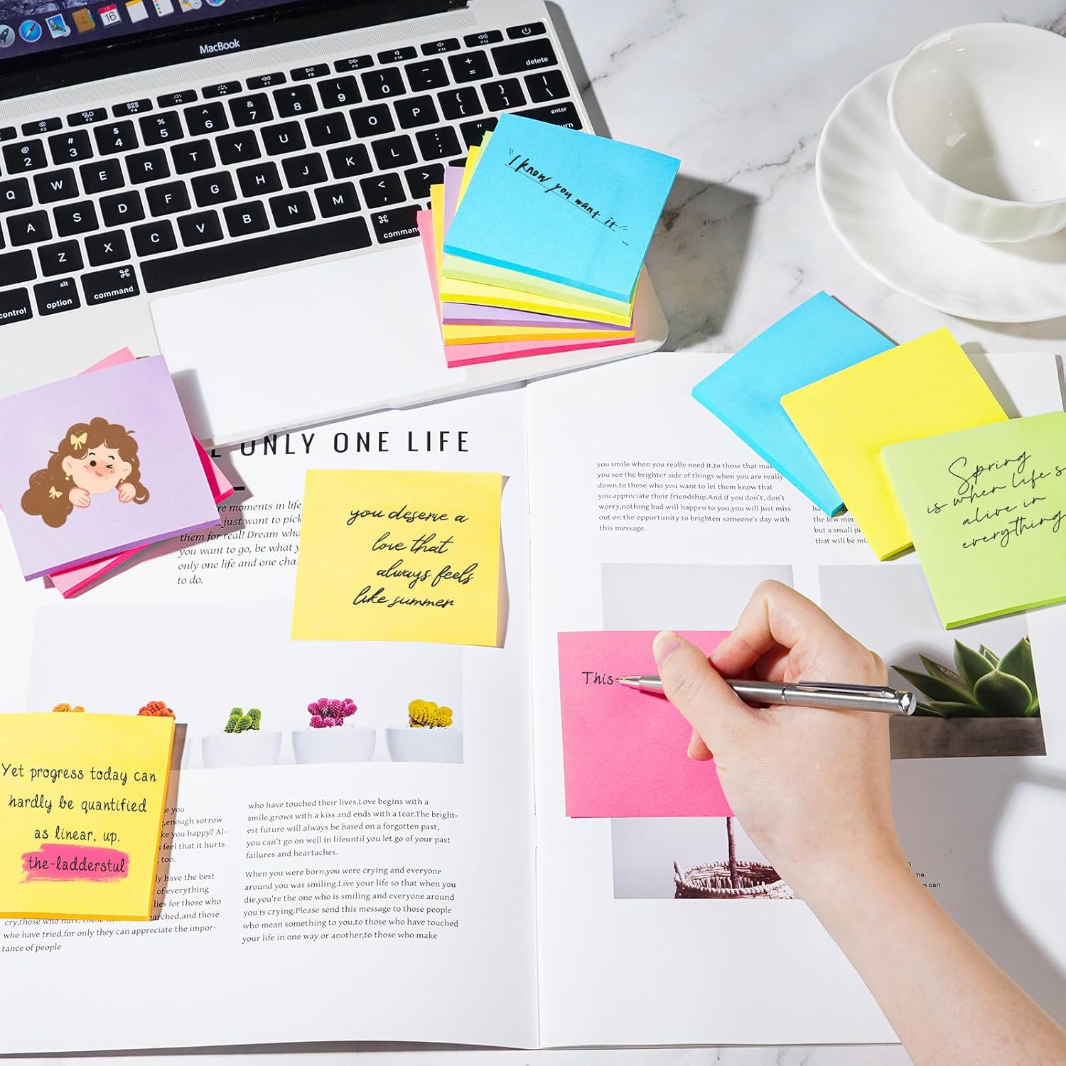 48 Pads Sticky Notes 3x3 in, 42 Sheets/Pad, 2016 Sheets Total - Super Sticky, Bright Colors, Sturdy Recyclable Paper Box, Shareable Bulk Pack for Office, School & Home - Image 6