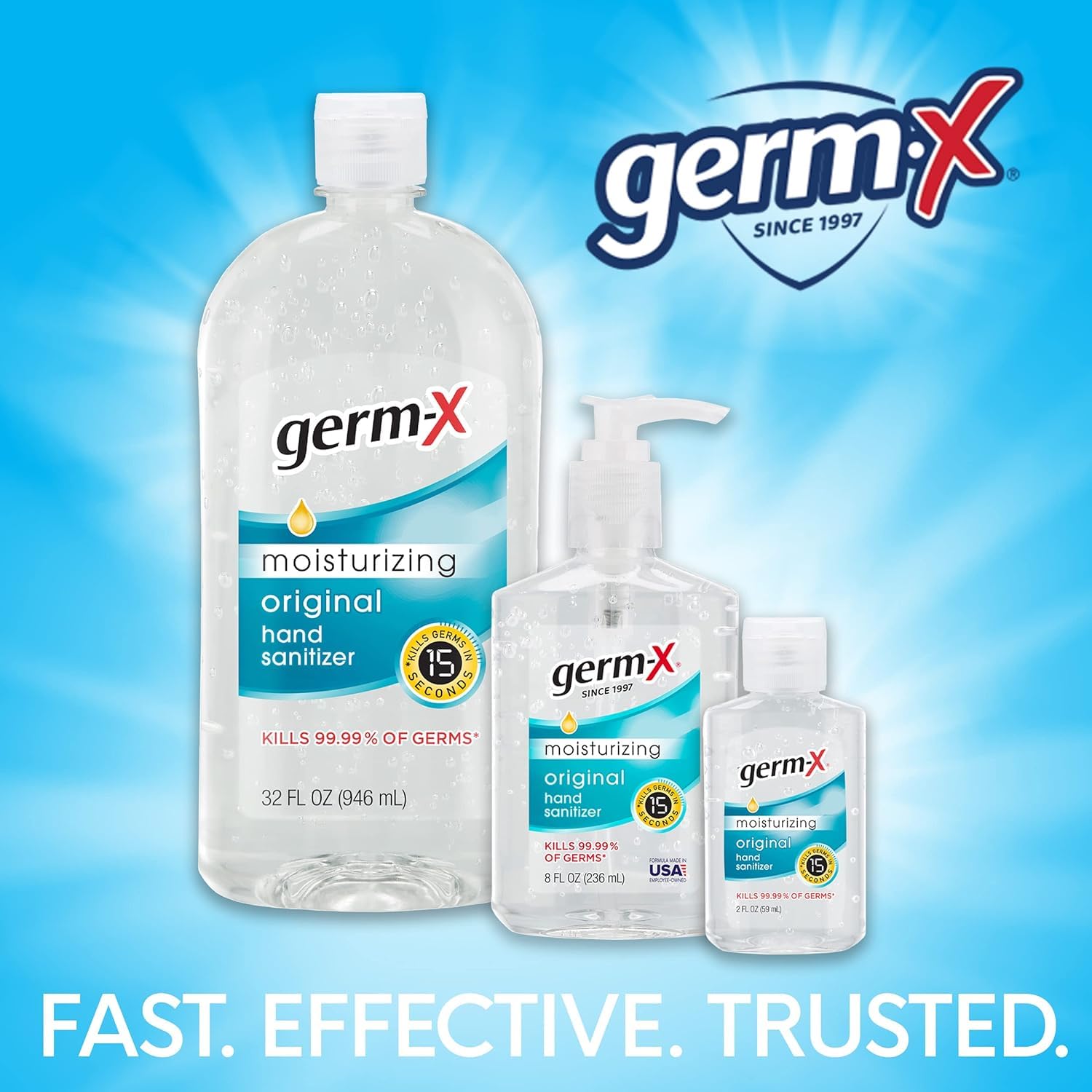 Germ-X Original Hand Sanitizer, 2 Fl oz (Pack of 24), Less Drying Moisturizing Gel with Vitamin E, No Rinse Formula, Display Pack, Mini Travel Size for On-The-Go - Image 8