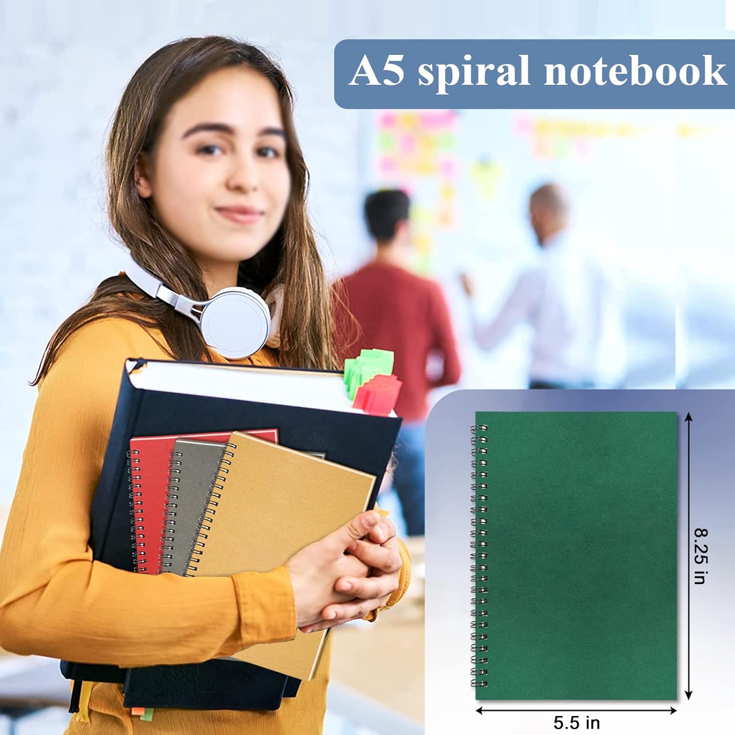 GINMLYDA Small Spiral Notebook 12Pack, 120 College Ruled Lined Pages 5.5 x 8.25 Inches Bulk Spiral Bound A5 Journal Notebooks & Writing Notepads for Work School Home Office Note Taking Journaling - Image 6