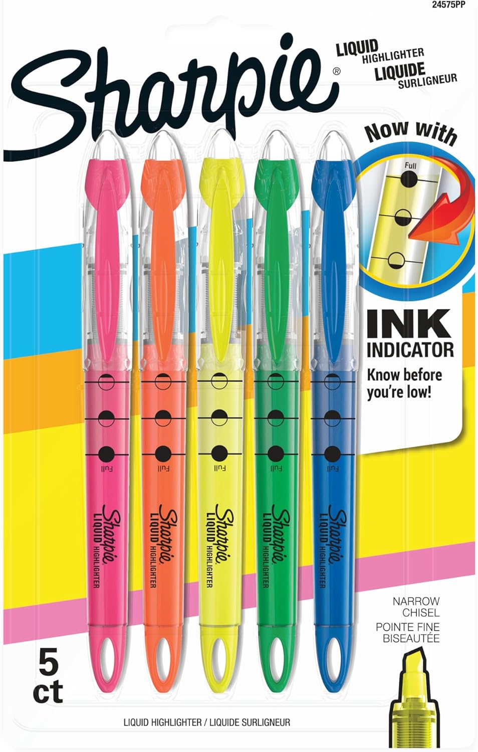Sharpie Liquid Highlighters, Chisel Tip, 5 Count - Office, Classroom, Desk, School Supplies - Image 2