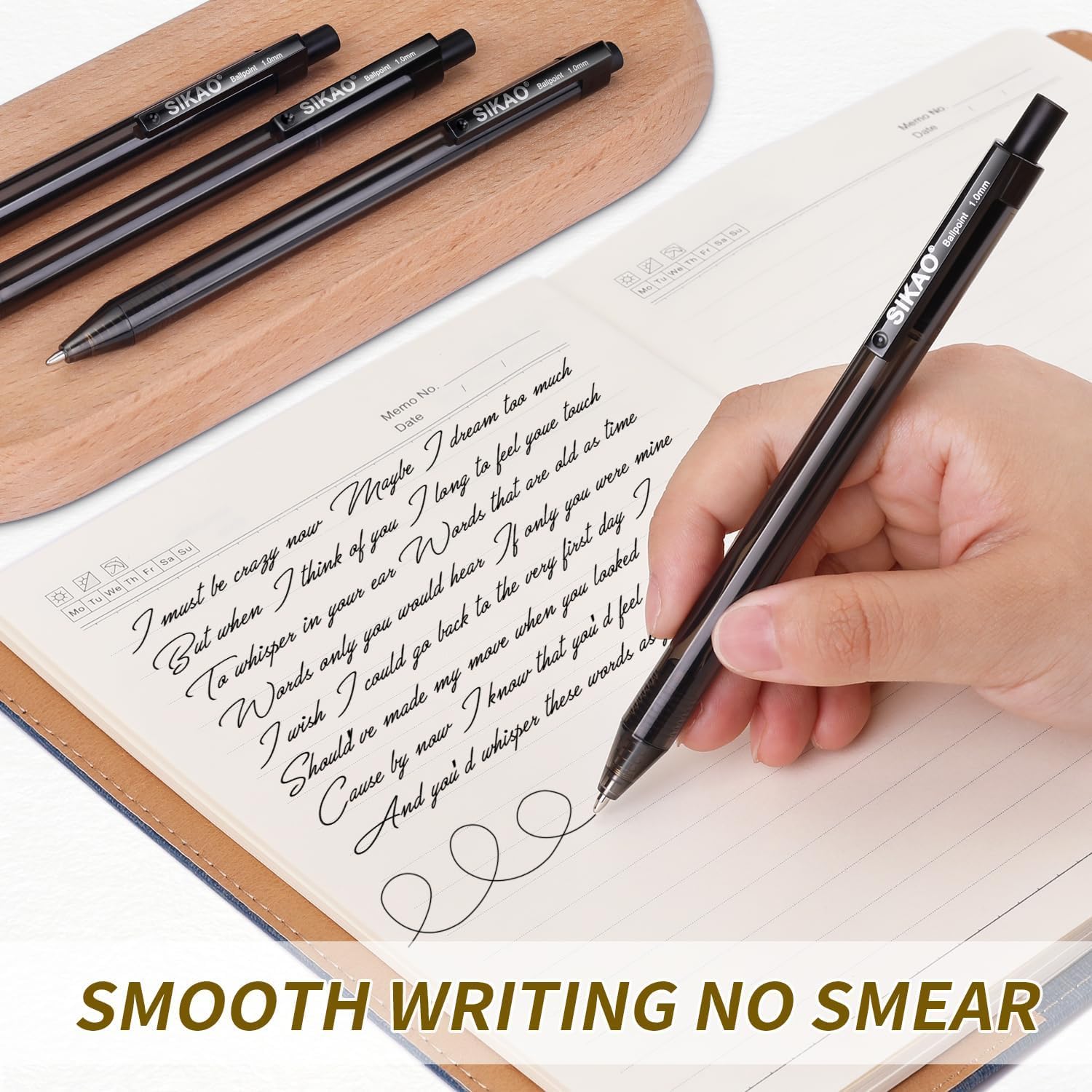 Black Pens Bulk, 60 Pack Retractable Ballpoint Pens Black Ink | Smooth Writing 1.0mm Clear Lines No-Smear, Click Pens for Teachers, Students, Servers, School & Office Supplies - Image 6