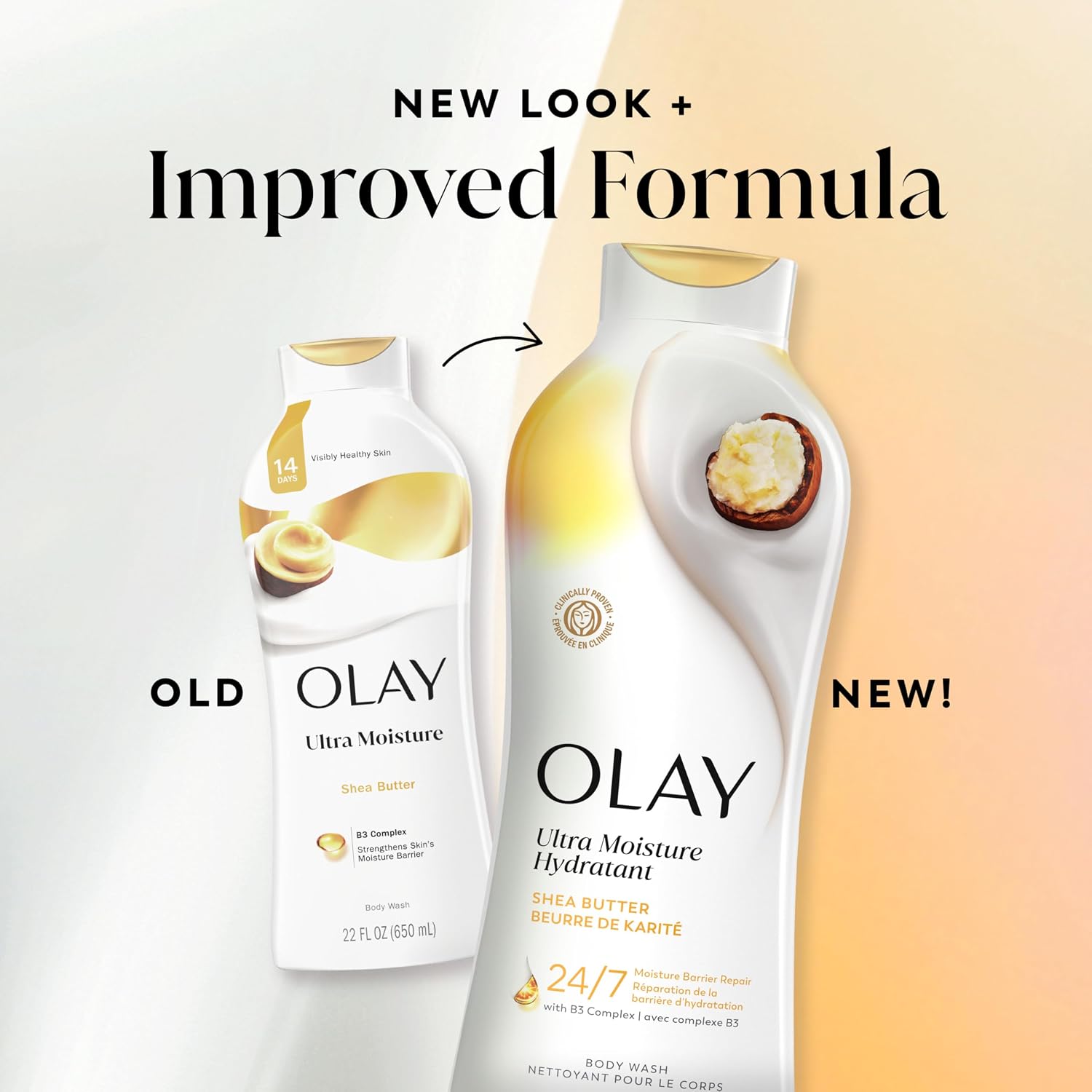 Olay Body Wash for Women, Ultra Moisture, 24hr Moisturizing, Hydrating & Refreshing, B3 Vitamin Complex, Free of Parabens & Phthalates, For All Skin Types, Shea Butter Scent, 22 fl oz - Image 9