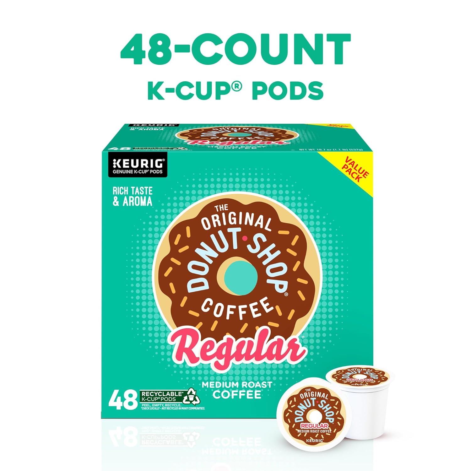 The Original Donut Shop Regular, Single-Serve Keurig K-Cup Pods, Medium Roast Coffee Pods, 48 Count - Image 3