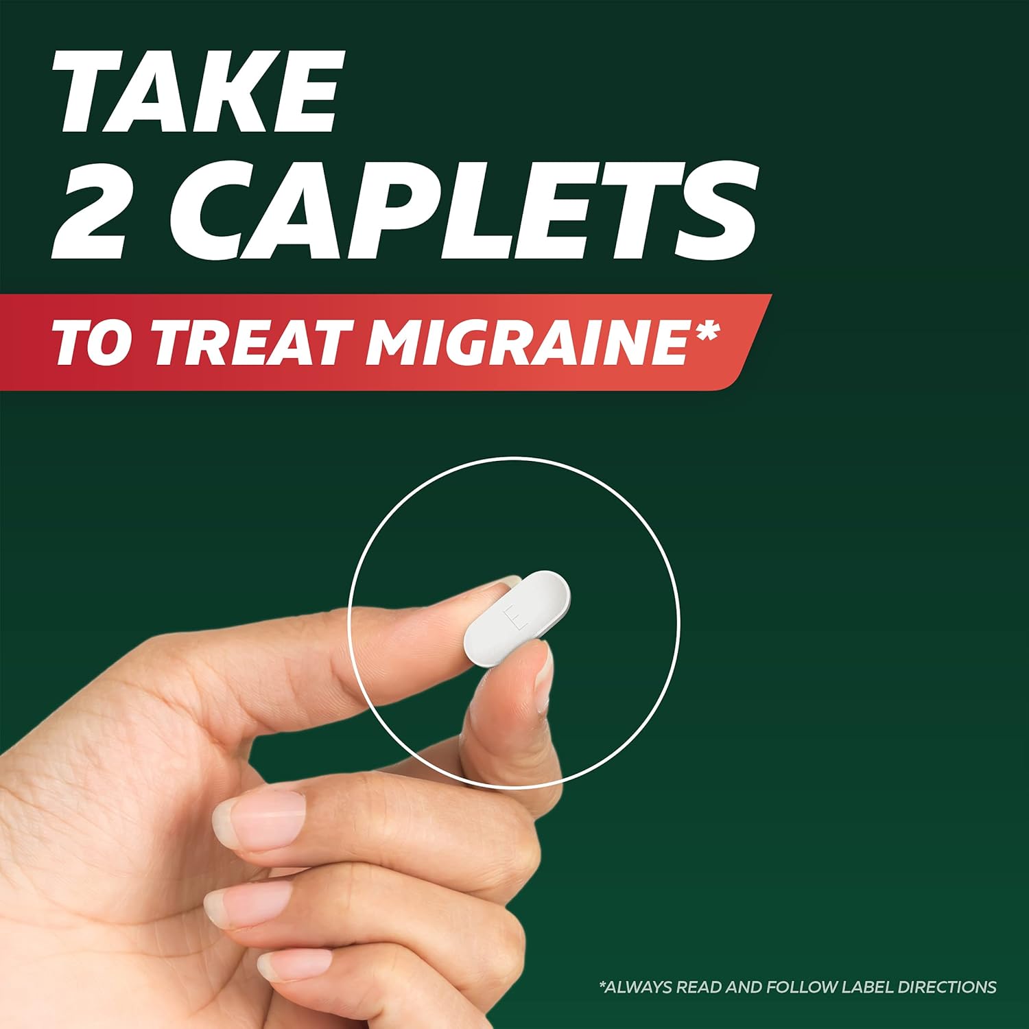 Excedrin Migraine Relief Caplets for Migraine Symptoms, Acetaminophen 250mg, Aspirin 250mg, Caffeine 65mg, Pain Reliever, 100 Count - Image 3
