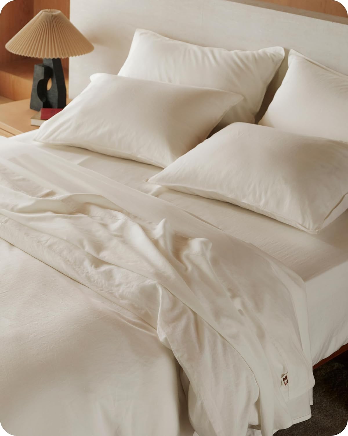 Bedsure 100% GOTS Certified Organic Cotton Sheets, Queen Sheet Set, 17" Deep Pocket Bedsheets with Corner Straps, Eco-Friendly, Soft, Breathable & Luxury PureWoven Cotton Hotel Bedding, 4PCS, Ivory - Image 10