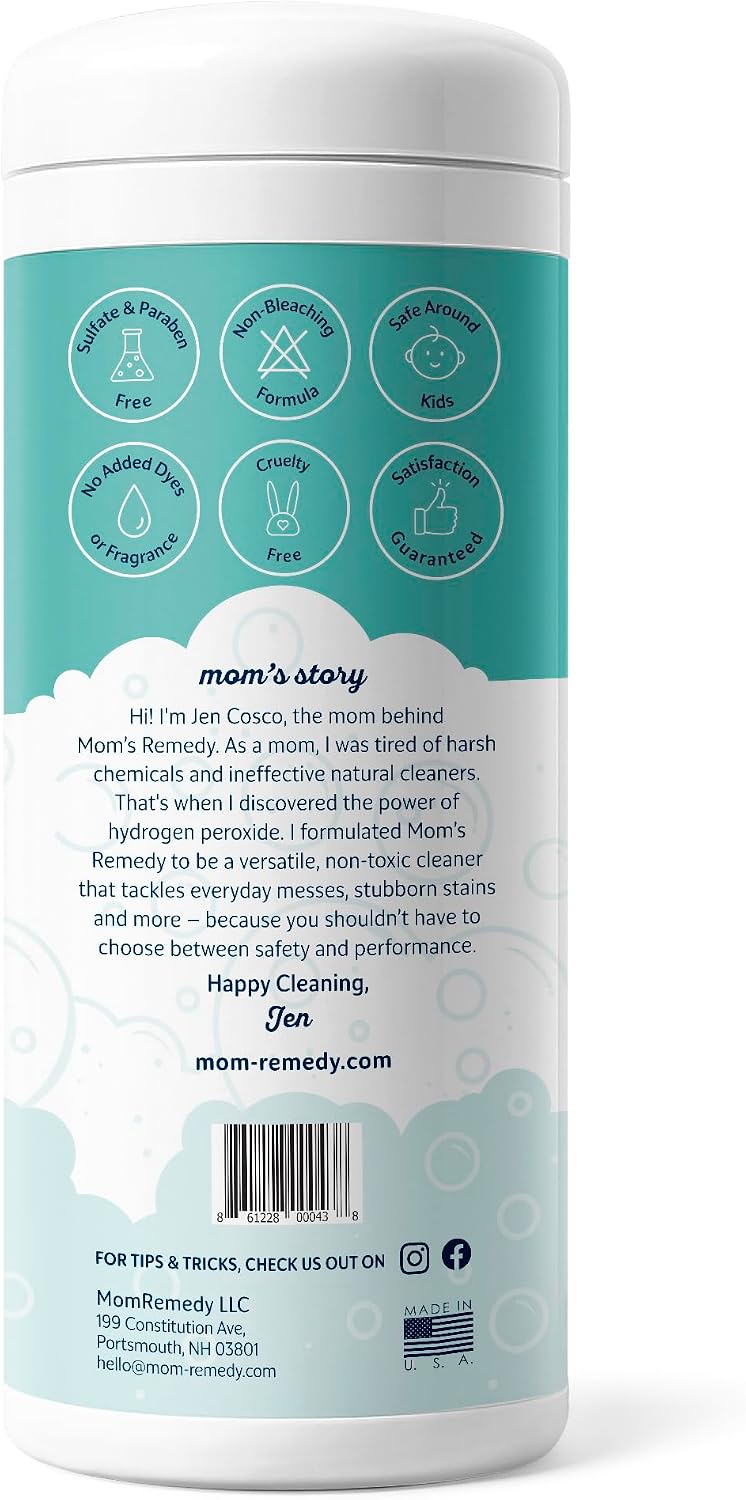 MOMREMEDY Hydrogen Peroxide Cleaning Wipes | All Purpose Cleaner and Stain Remover | Multipurpose for Kitchen, Bathroom, All Surfaces - Image 2