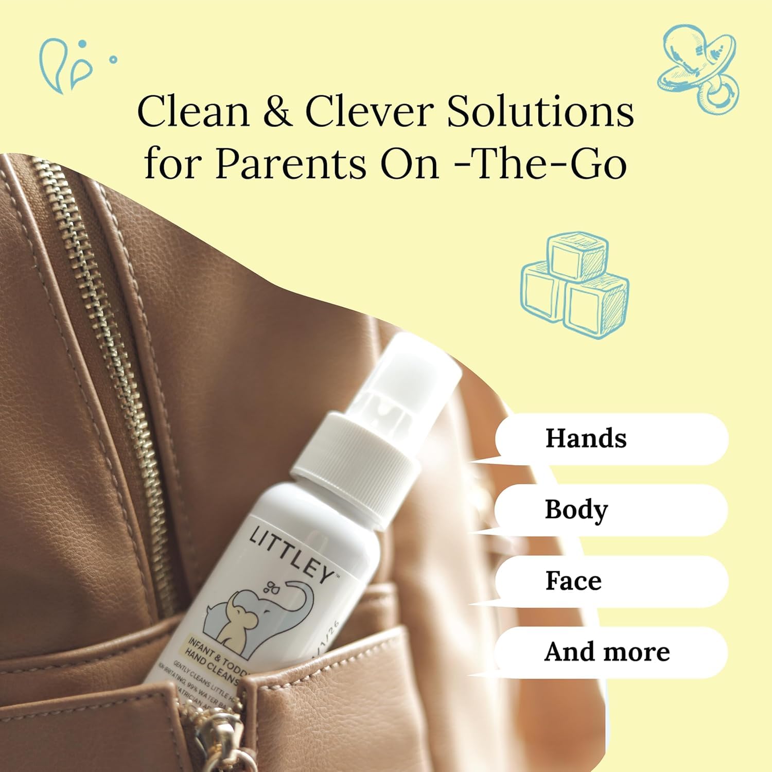 Littley Infant & Toddler Hand Cleanser | Alcohol-Free HOCl Spray for Delicate Skin | Fragrance-Free Formula | Gentle & Convenient Hand Mist | Portable Travel Size | 2 oz - Image 7