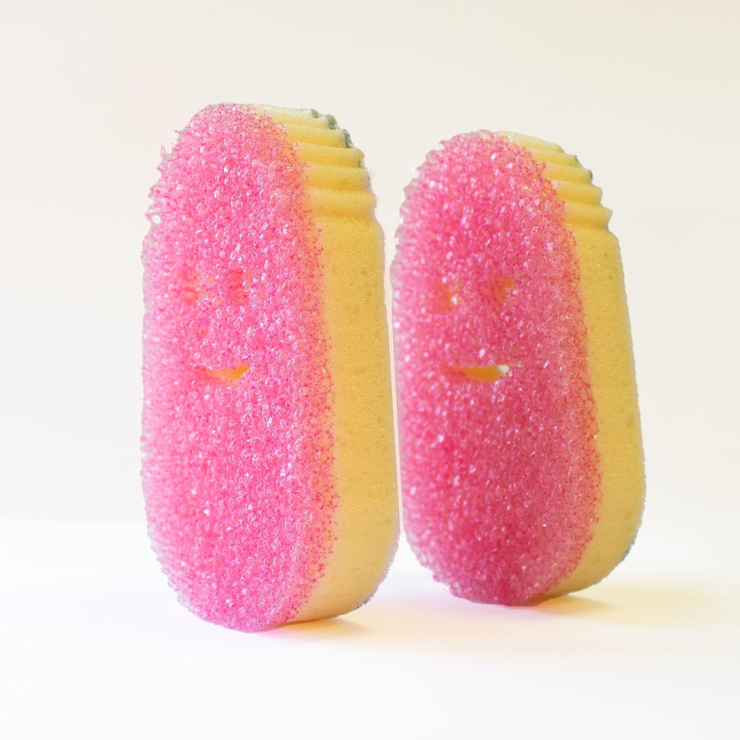 Scrub Daddy Dish Wand Scrubbing Brush Replacement Heads, Soap Dispensing Brushes, Texture Changing Washing Up Sponges, Detachable Dish Daddy Head Sponge Refills, Pink 2 Pack - Image 3