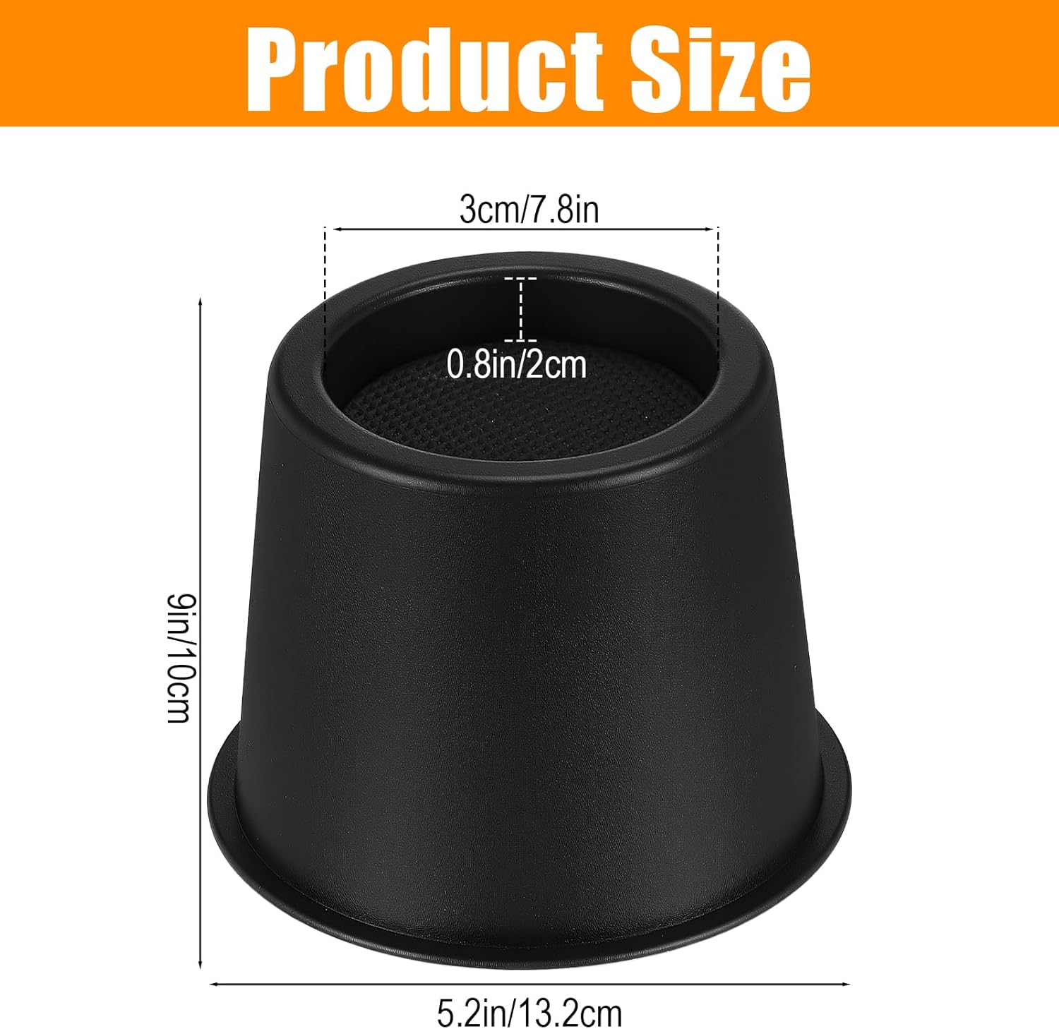 9 Pcs Bed Risers Furniture Risers, 4 Inch Non-Slip Plastic Heavy Duty Leg Extenders for Chair Bed Frame Couch Desk Under Beds Storage & Dorm Room Essential, 1500 Lbs Capacity - Image 6
