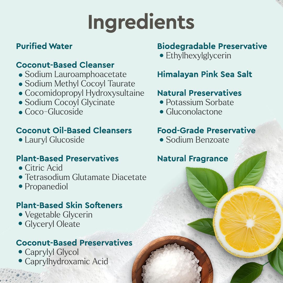 Puracy Body Wash Refill, Natural Body Wash, 98.6% Pure Plant Ingredients, Moisturizing Shower Gel for Women Men Kids, Body Soap for Dry Sensitive Skin Gently Scented with Citrus & Sea Salt, 48 Oz - Image 5