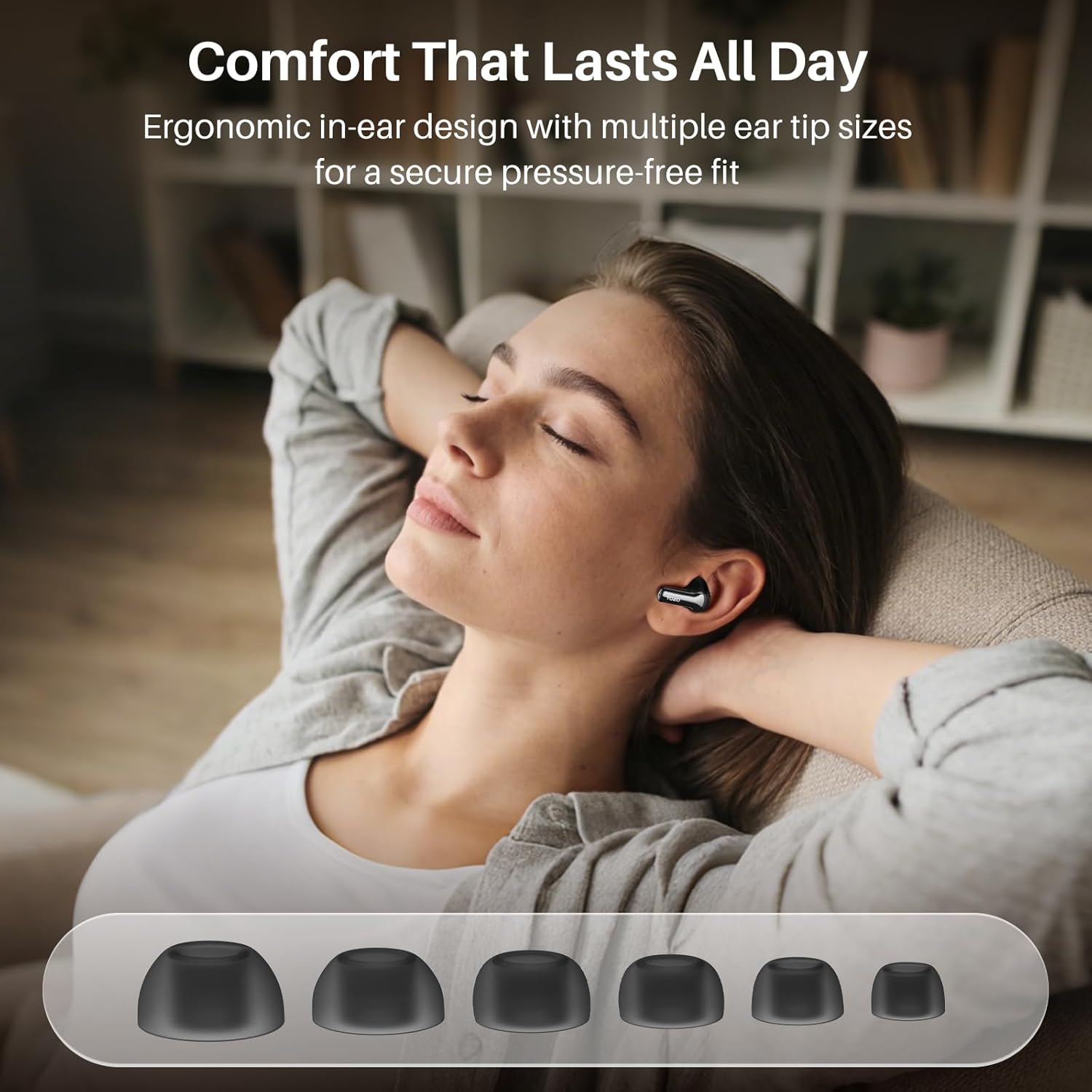 TOZO Hybrid Active Noise Cancelling Wireless Earbuds with 6 Mics AI Clear Call Ear Buds 68H Playtime with LED Display 32 Preset EQs via APP Bluetooth 5.3 IPX8 Waterproof in Ear Headphones - Image 7