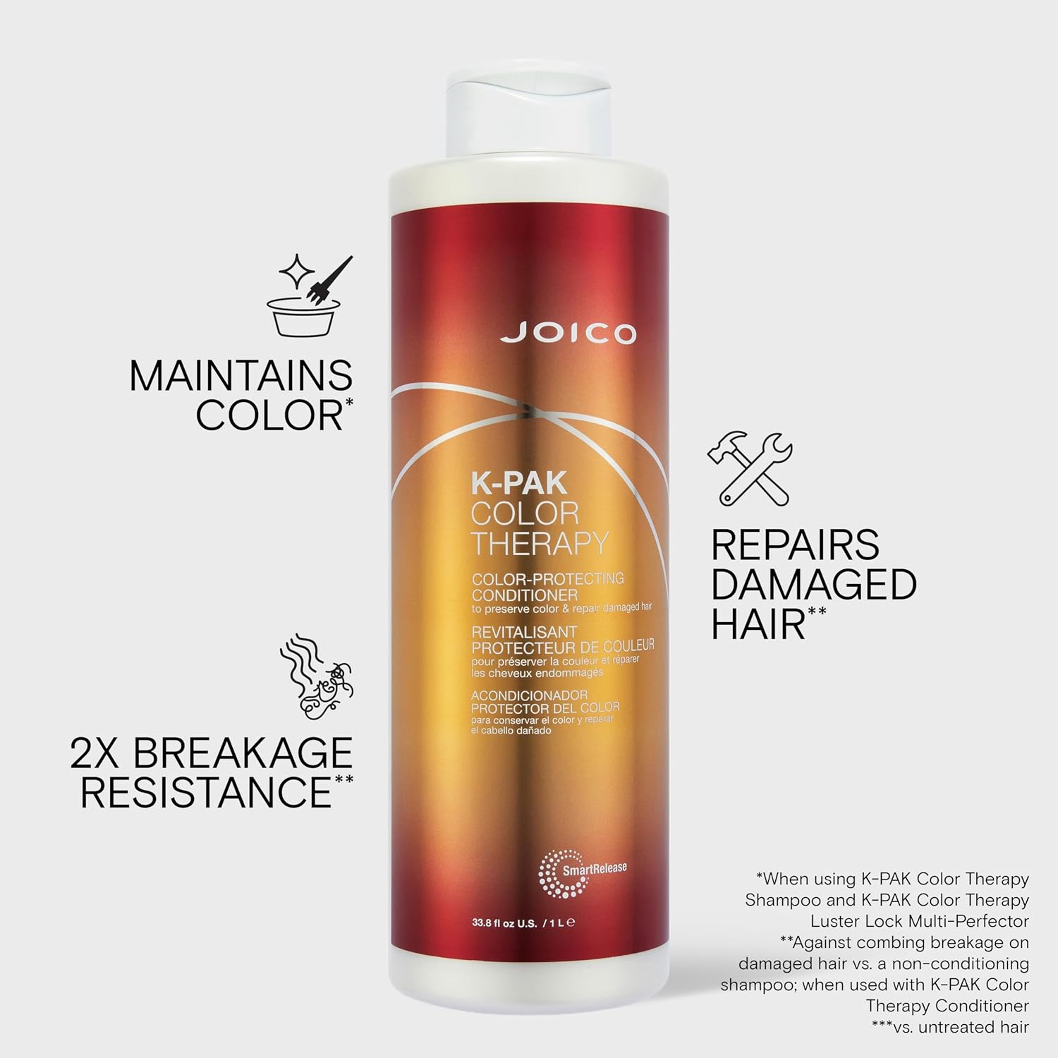 Joico K-PAK Color Therapy Color-Protecting Conditioner | For Color-Treated Hair | Boost Shine | Improve Elasticity | Repair Breakage | Rebuild Damaged Hair | With Keratin & Argan Oil - Image 4