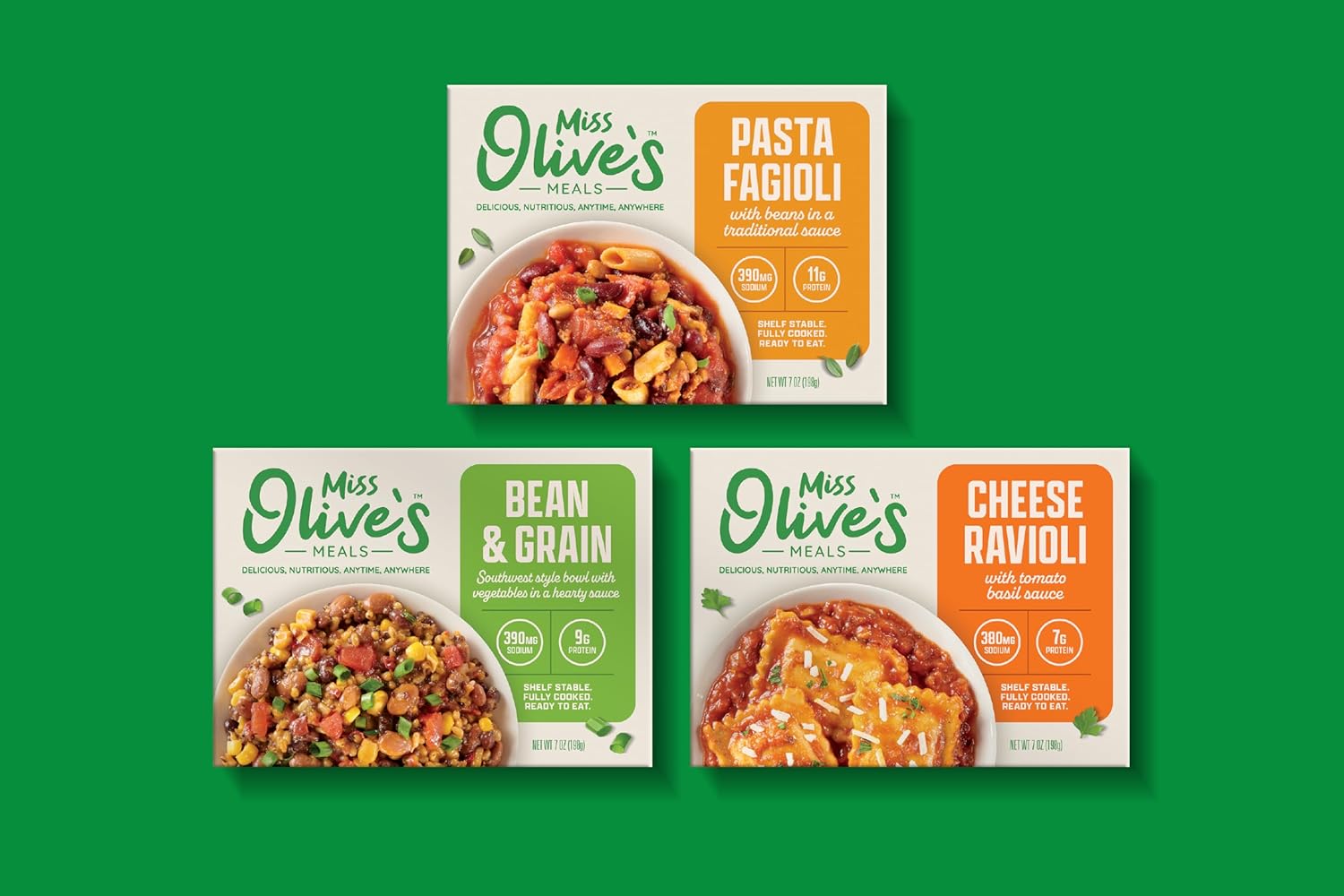 Miss Olive’s Vegetarian Pack – Shelf-Stable Microwavable Ready Meals (6 Pack) – Cheese Ravioli, Southwest Bean & Grain & Pasta Fagioli – Fully Cooked Heat & Eat Meals - Image 5